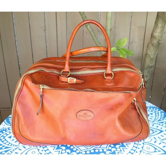 Vintage Tangaroa Terrida Italian Genuine Leather Designer Large Duffle Bag - Picture 1 of 9